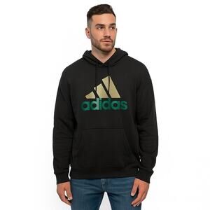 Adidas Two Tone Pullover Hoodie Black & Green Men’s Size Large Trefoil Logo NWT